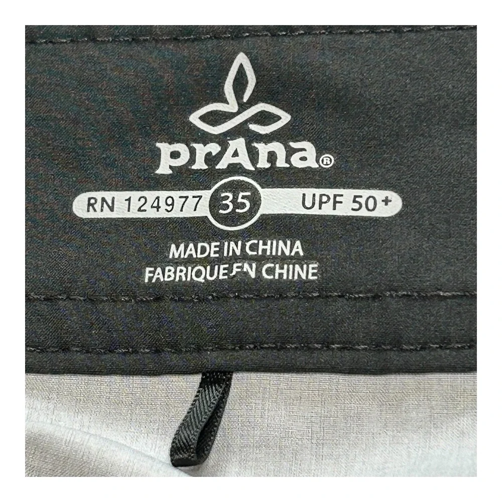 PrAna Mens High Seas Board Shorts Swim Trunks 35 x 9 Brown UPF 50 Tropical Surf